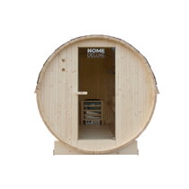 Přední pohled na saunu.
