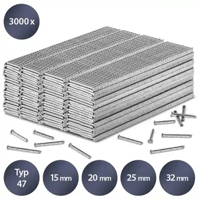 Sada hřebíků do sešívačky TROTEC typu 47, délka 15-32 mm (3000 kusů)